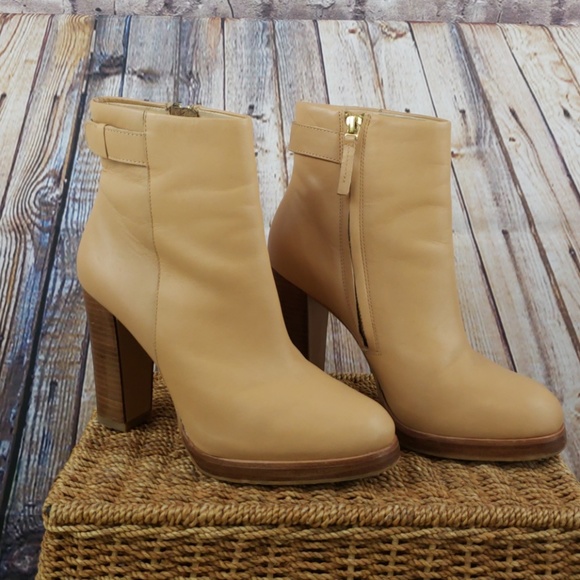 Zara Shoes - Zara Woman Tan Leather Ankle Booties 7 (37)